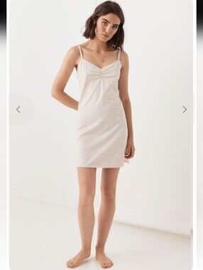 Spell & The Gypsy Collective Organic Cotton Slip Dress Cream Lace Mini M